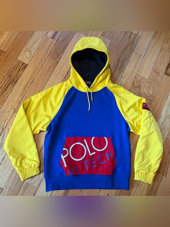 Polo Ralph Lauren Other - Polo Ralph Lauren Hi Tech Hooded Sweatshirt Red/Yellow/Blue Men’s Size M NWOT
